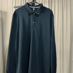 Adidas Men's Classic Long Sleeve Polo Shirt - Dark Blue
